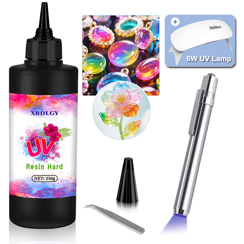 Resin Art Epoxy - Cola dura de resina uv 200g/250g/500g,
