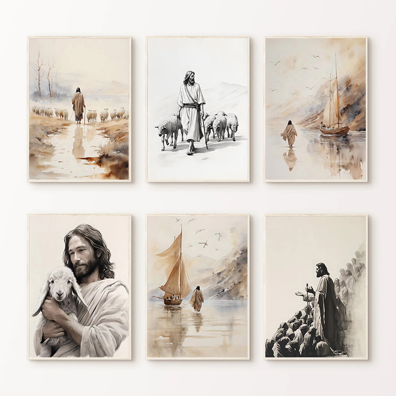 Resin Art Home Decor - Jesus Caminhando sobre a Água -