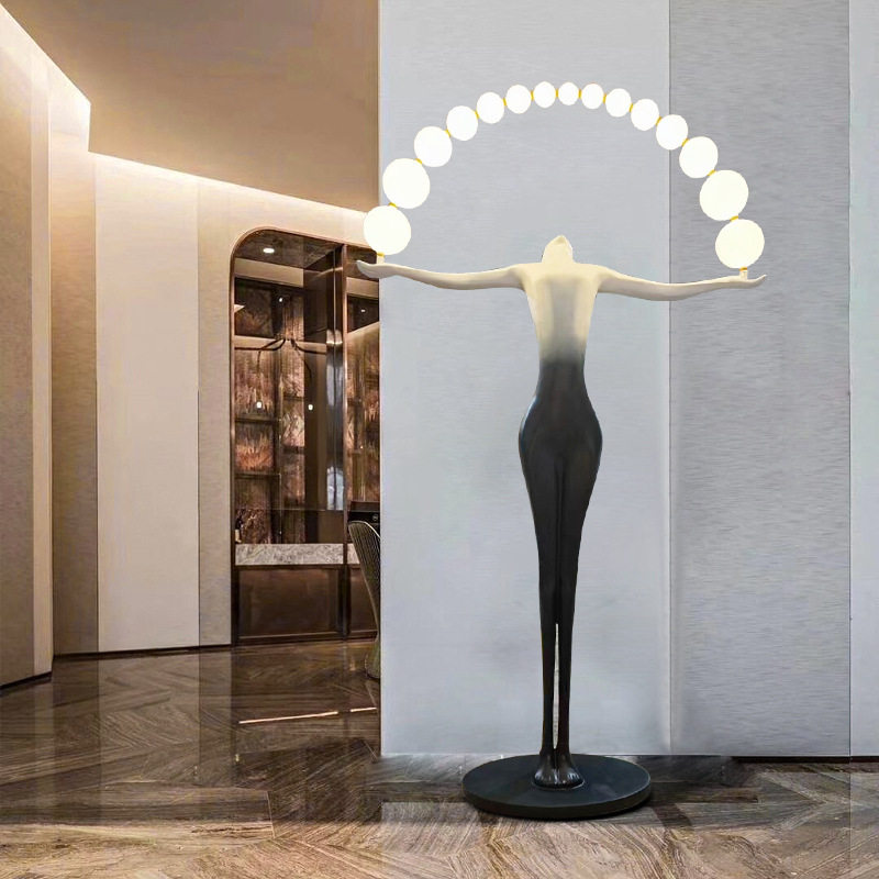 Resin Art Floor Design - Luminária de Chão LED Moderna e