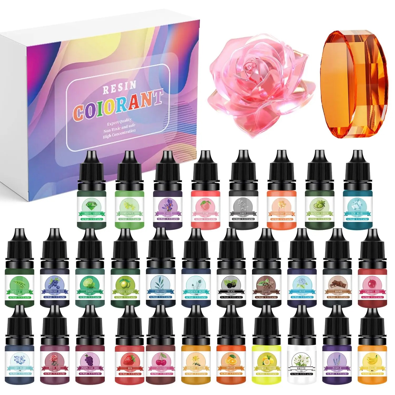 Resin Art Jewellery - 30 cores 5ml kits de pigmento