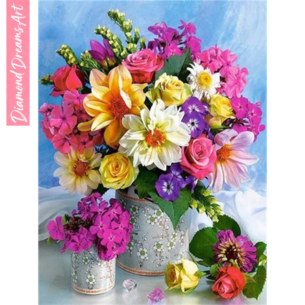 Resin Art Wall Decor - Mosaico de Diamantes Completo: Flor em