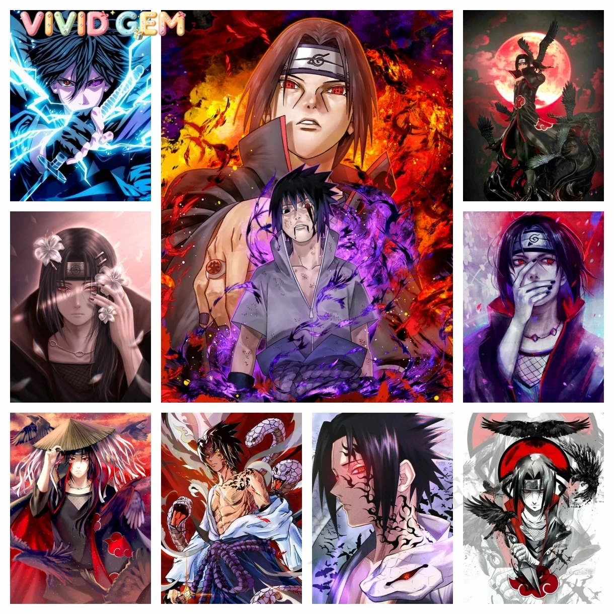 Resin Art Home Decor - VIVID GEM Uchiha Itachi 5D DIY