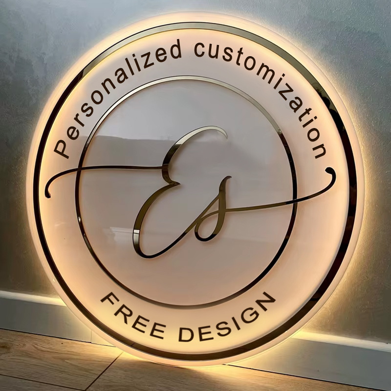 Resin Art Logo - Logotipo de negócios acrílico personalizado luzes