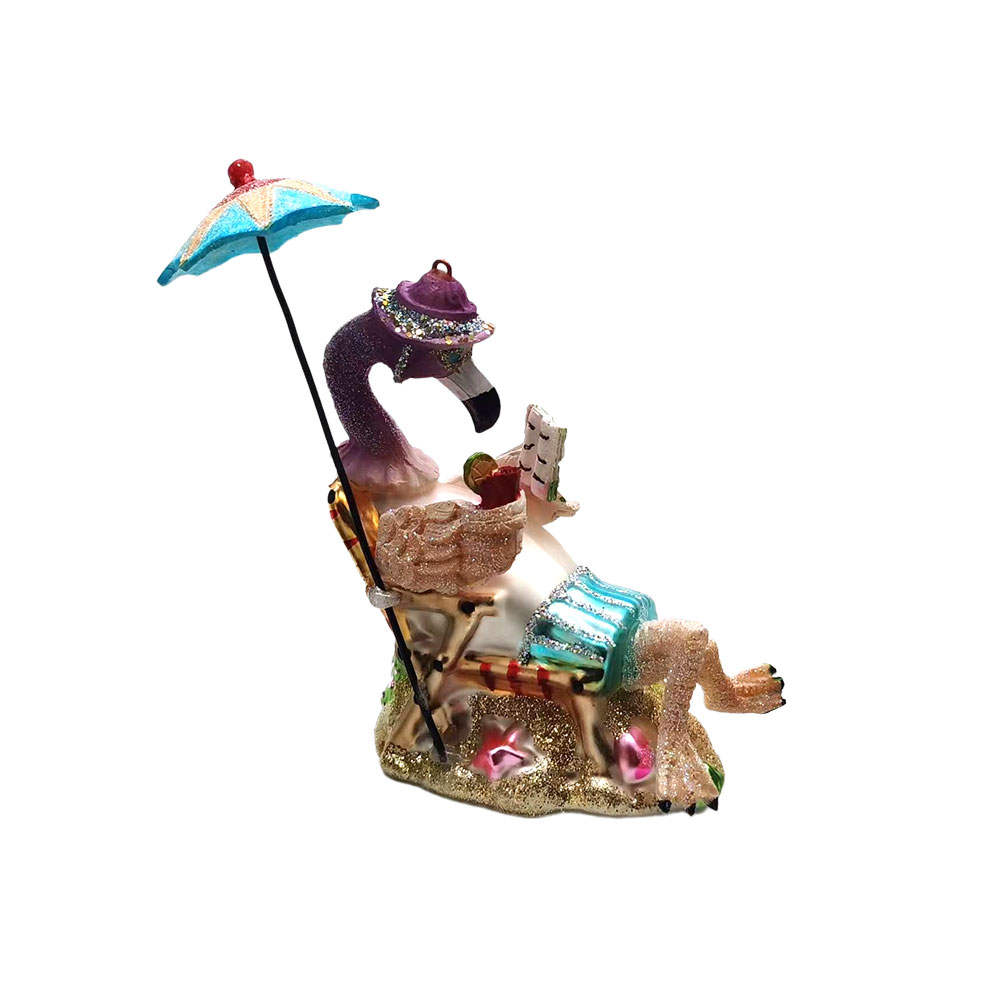 Xmas Resin Art - Vidro E Resina Arte Flamingo Ornamentos,