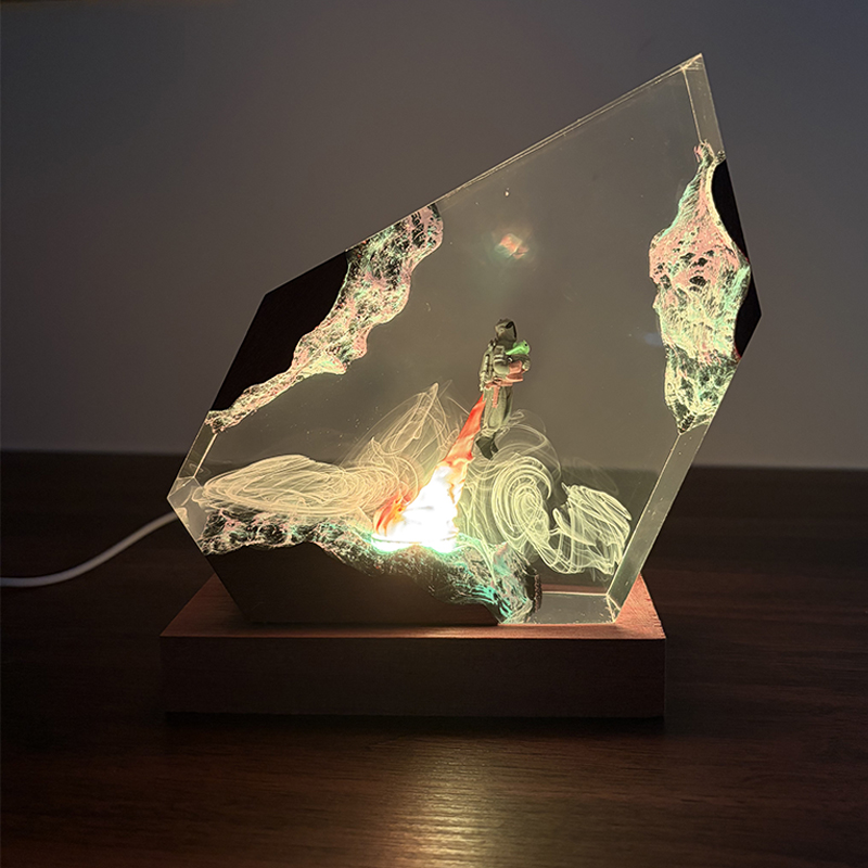 Resin Art Decor - Luminária de Mesa de Resina com