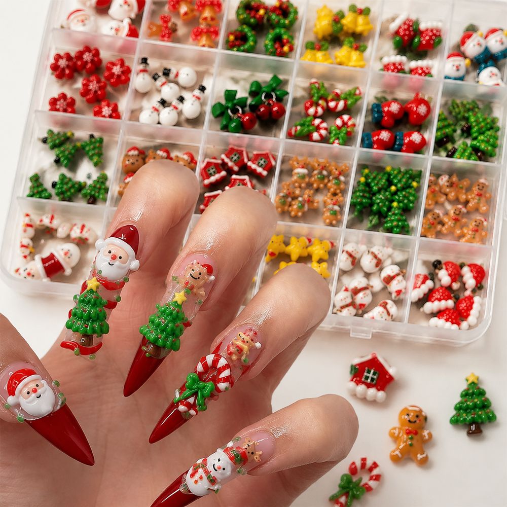 Xmas Resin Art - Enfeites de Resina para Unhas de