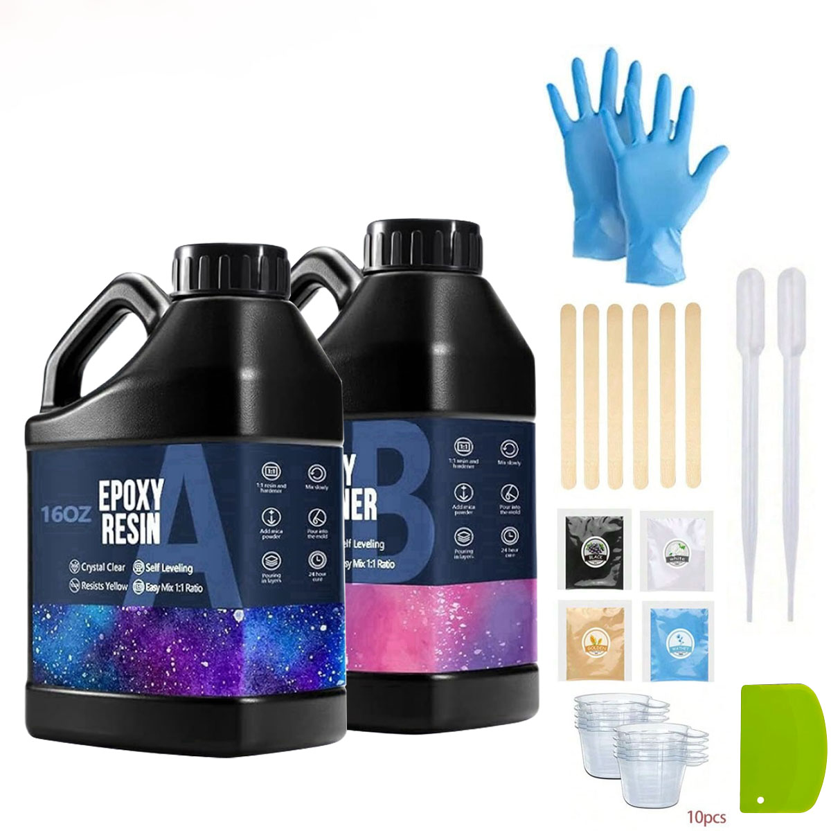 Resin Art Epoxy - Kit de resina epóxi cristalina 1000ml,