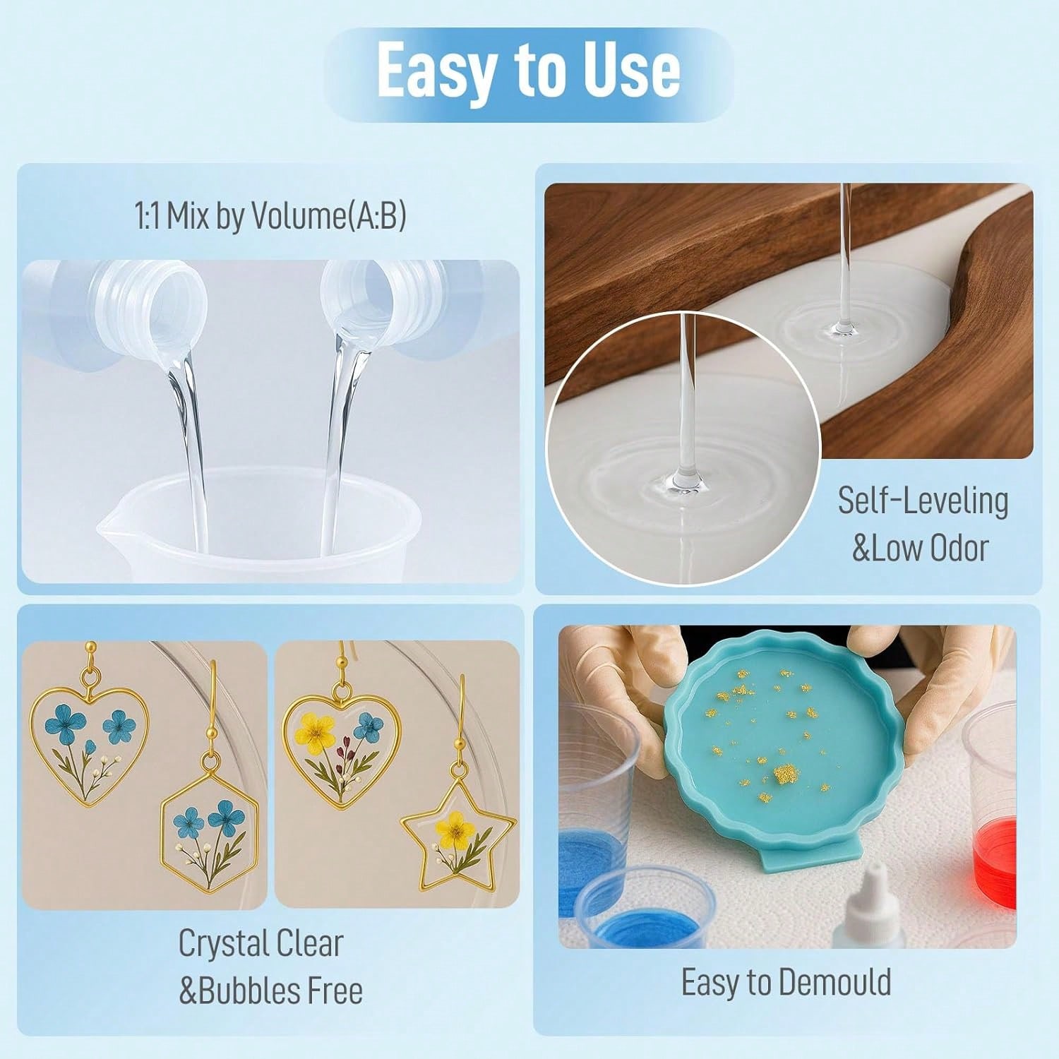 Resina Epóxi Cristalina 1:1, K - Resin Art Epoxy avaliação e preço