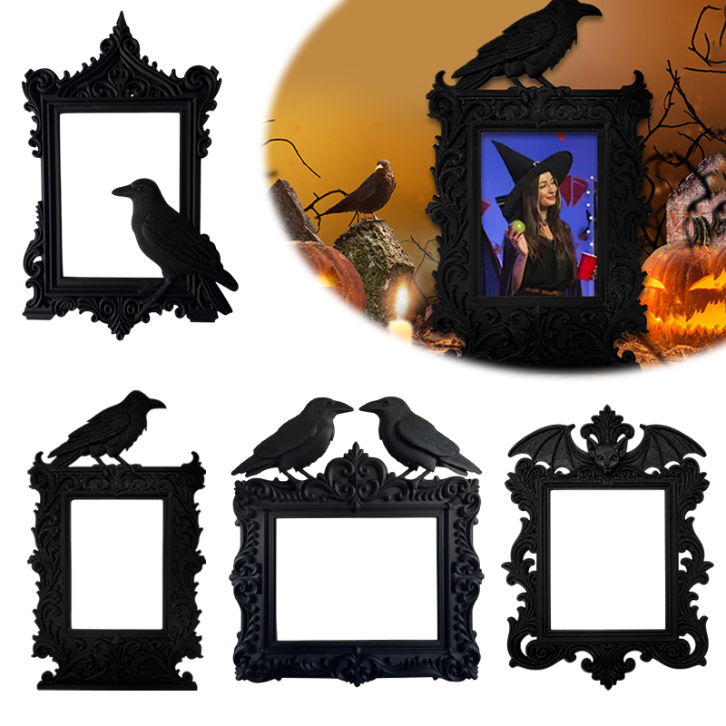 Decorações HaLLoween Crow Bat  - Resin Art Photo Frame avaliação e preço