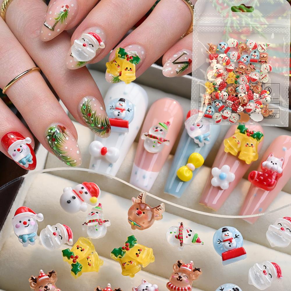 50 pçs 3d natal boneco de neve - Xmas Resin Art avaliação e preço