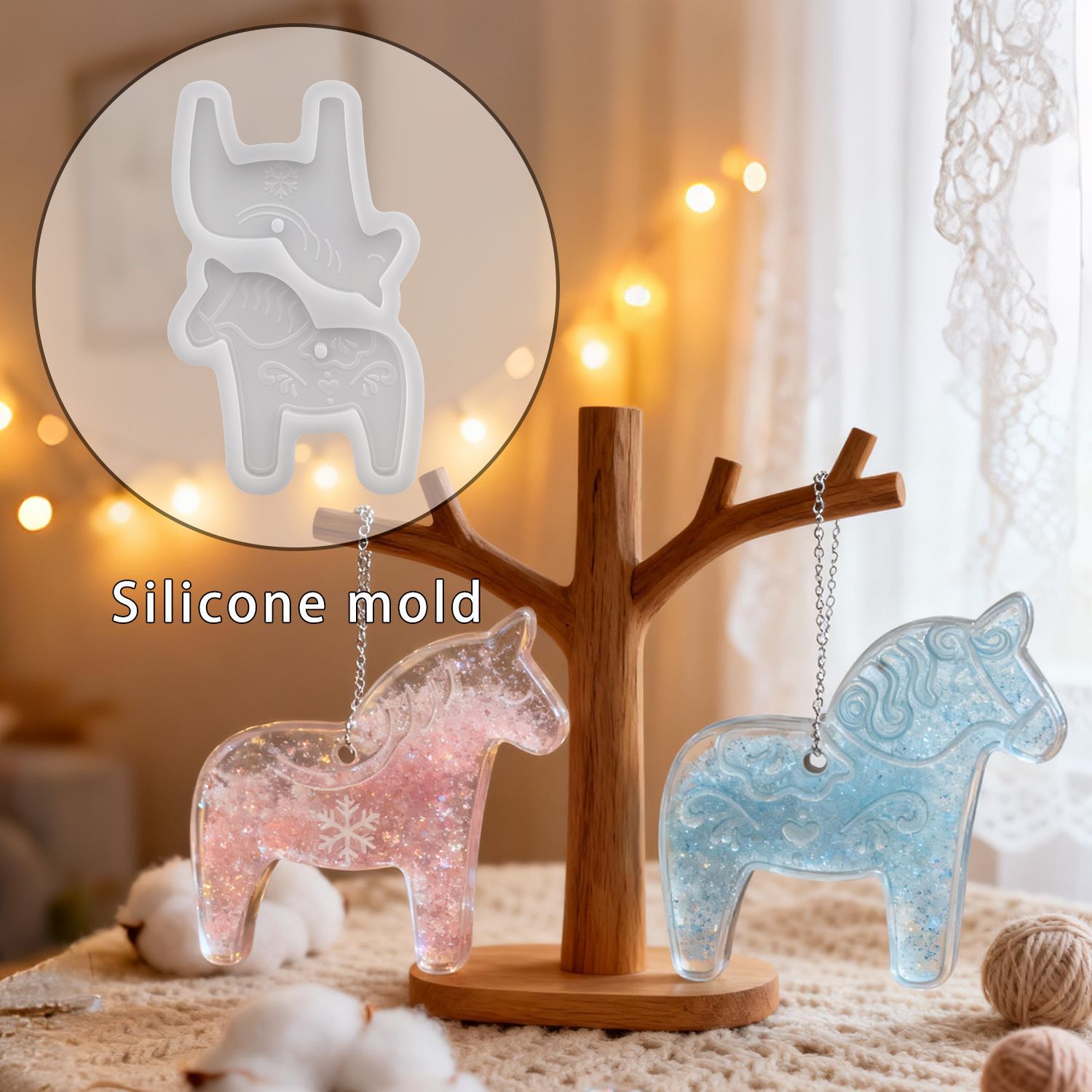 Moldes de Silicone Dala Horse  - Resin Art Epoxy avaliação e preço