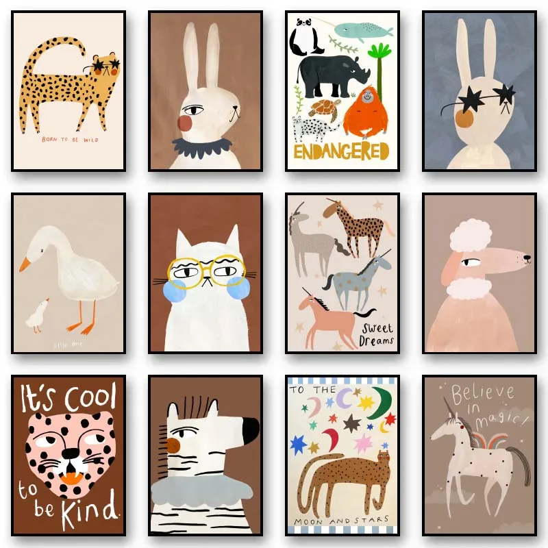 Pôsteres de animais fofos e en - Resin Art Wall Decor avaliação e preço