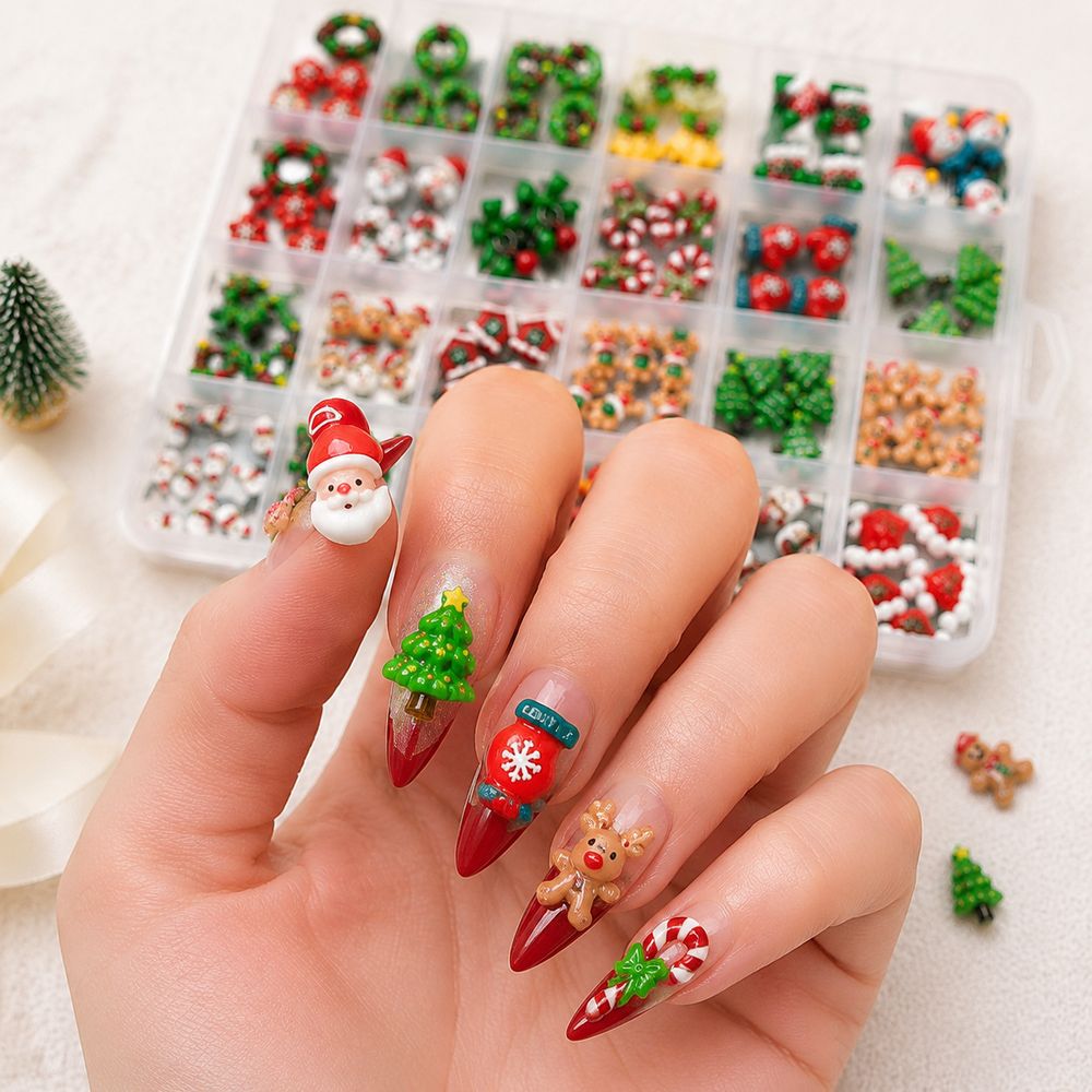 Enfeites de Resina para Unhas  - Xmas Resin Art avaliação e preço