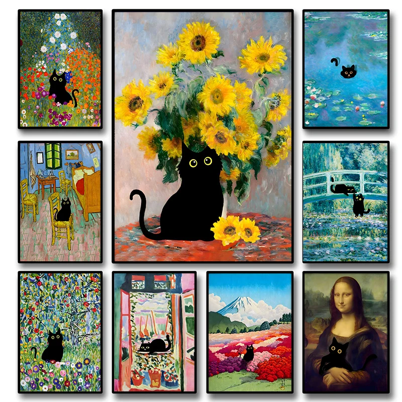 Pôster de Arte de Gato Preto E - Resin Art Work avaliação e preço